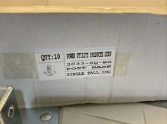 Power Utility Products 3033-SQ-EG Post Base Single Tall Zinc New Free shipping