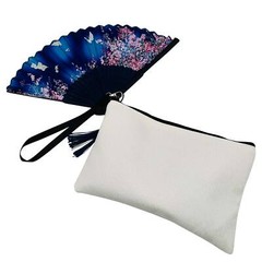 10 Pack 6.3in x 9in White Linen Fabric Handbag Sublimation Blanks Cosmetic Bags