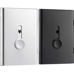 2 Pack Thumb Drive Business Card Holder Stainless Steel Slide Out Name Card Case