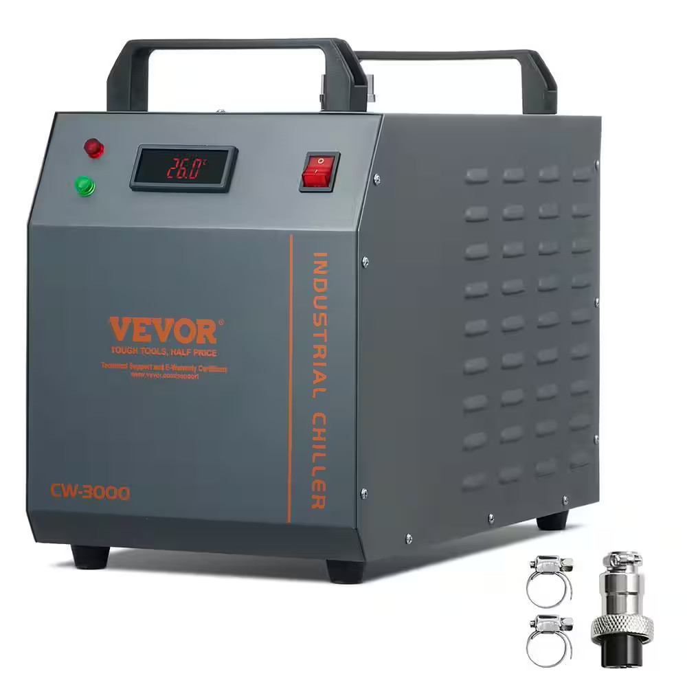 Industrial Water Chiller 80-Watt Air-Cooled Industrial Water Cooler with 12 L Wa