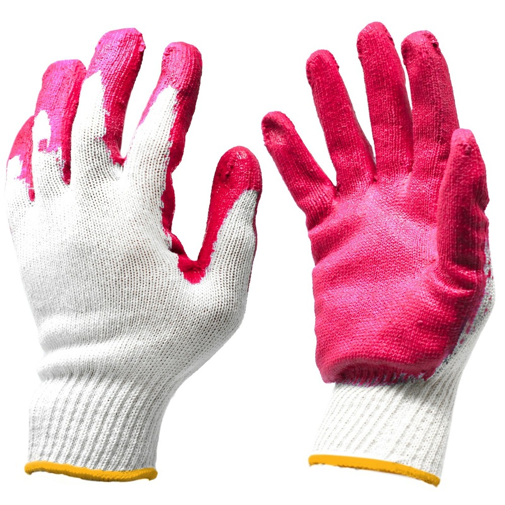 10x-300x Red Palm Latex Coated Commerical Working Safety Gloves – Made in Korea