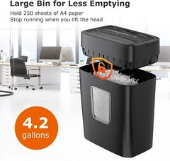 Paper Shredder Micro Cut Commercial Office High Security Credit Card Mail 4.2Gal