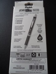 12 PENTEL EnerGel PRO BLUE FRAUD & WATER PROOF INK Gel Pens 0.7 mm BLACK barrel