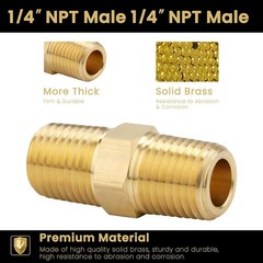 Heavy-Duty 1/4 NPT Brass Hex Nipples – Durable Fittings for Home and Industry