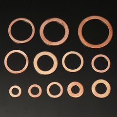 280Pcs Kit 12 Sizes Assorted Solid Copper Crush Washers Seal Flat Ring + Case