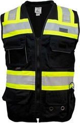 Durable Survey Vest Unisex Medium Black 100% Polyester Moisture Wicking
