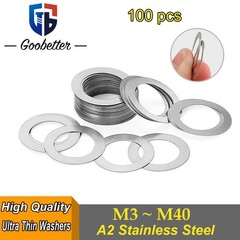 Shim Washers Flat Shims Thick 0.1/0.2/0.3/0.5mm DIN 988 A2(304) Stainless Steel