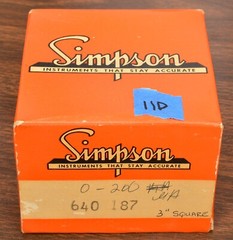 SIMPSON SQUARE PANEL METER 0-200uA 200 MicroAMP DC (Lot 11D)