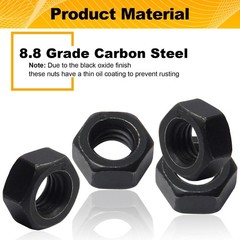 M8-1.25 Hex Nuts M8 x 1.25mm Hardware Nuts for DIY Home Mechanism