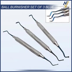 Set Of 3 Dental Composite Filling Instruments Flat Plastic Ball Tip Burnisher