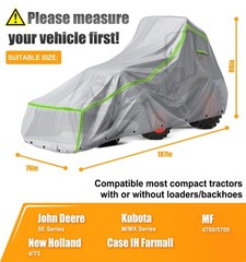 Tractor Cover for John Deere, Kubota, and New Holland – 600D Oxford Fabric fo…