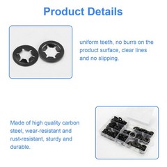 340 Piece Internal Teeth Star Lock Spring Quick Washer Push-In Quick Nut Set