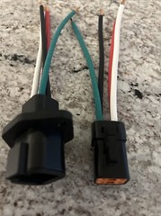 10 AWG Black Assembled Deutsch DTP 4 Pin waterproof connector Mount Flange