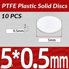 Dia 5-150mm T=0.5-8mm PTFE Plastic Solid Discs Flat Round Pad Sealed Cushioning