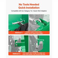 Ballast Box 3 Point Category 1 Tractor Quick Tach Hitch Counterweight Green