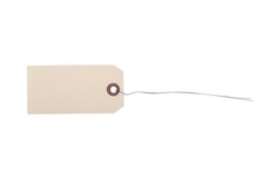 1000- 4 1/4″ x 2 1/8″ Size 4 Manila Inventory Shipping Hang Tags with Wire 13 Pt