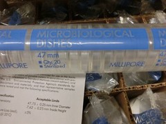 New Millipore 47mm Petri Dish Petri-Pad Sterile Microbiological Dish 500 ea NIB