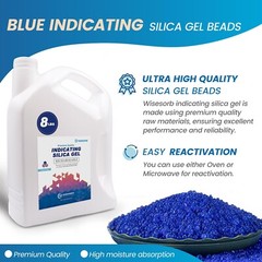 8 LBS Indicating Silica Gel Beads Blue to Pink, Reusable Desiccant Dehumidifier