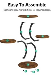 4-Tier S-Shaped Round Side Table – Rustic Brown End Coffee Accent Sofa Table