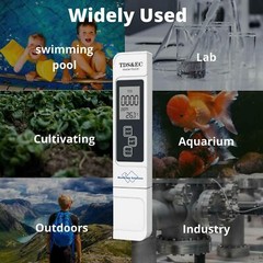 PH Meter, TDS&EC PPM Meter Water Tester for Household Drinking,Pool and Aquarium
