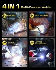 MIG Welder 160A, 4-in-1 MIG/Lift TIG/Stick/Flux Core Welding Machine Gasless