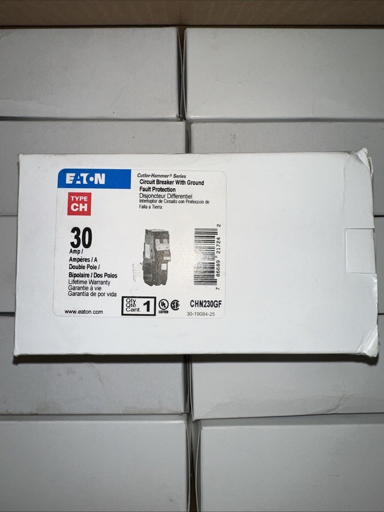 EATON CUTLER HAMMER CHN230GF 30A GFCI CIRCUIT BREAKER GROUND FAULT NEW 2 POLE CH
