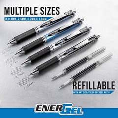 Pentel EnerGel RTX Retractable Liquid Gel Pen, Change Expressions Pack, 0.7mm