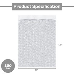 300 Pcs 8″x15.5″ Bubble Out Pouches Bags Wrap Cushioning Self Seal Clear 8×15.5