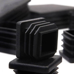 100 Pack 1 Inch Square Plastic Plug Tubing End Cap Durable Chair Glide