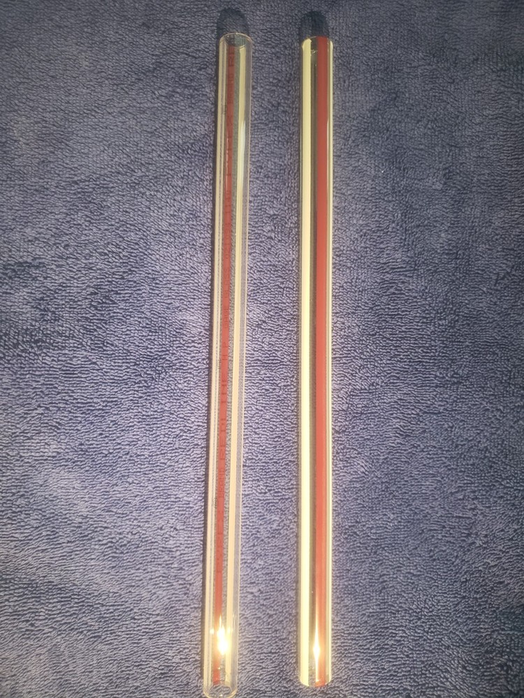 PYREX-HP RED LINE GGL – TUBULAR GAGE GLASSES 5/8 X 12″ CORNING NEW YORK -USA.
