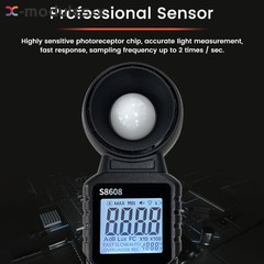 S8608 LCD Light Meter Digital Illuminance Meter Luxmeter Photometer 200000Lux US