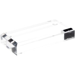 Plymor Clear Acrylic Rectangular Beveled Display Base, 4″ W x 2″ D x 0.75″ H