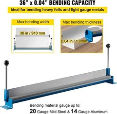 Manual 30″ Sheet Metal Bender Brake 0-90 Degree 18 Gauge Steel 14 Gauge Aluminum