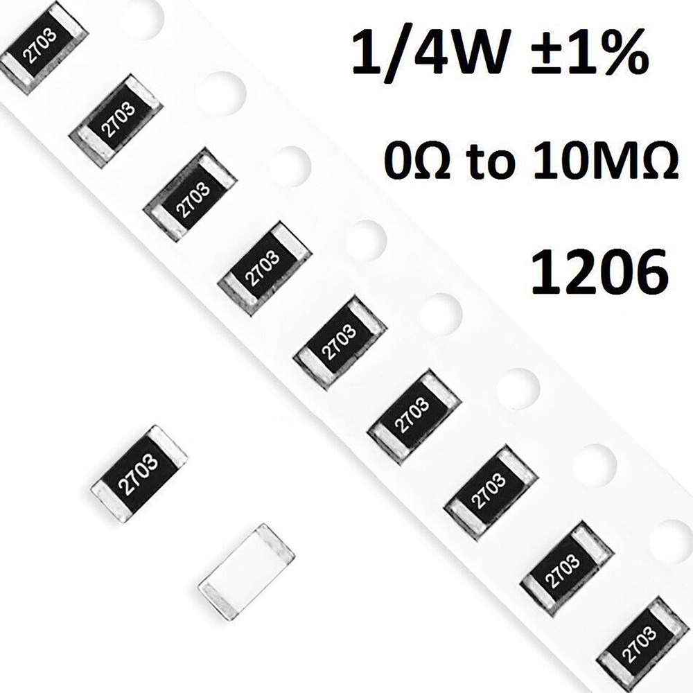 1/4W 0.25W 1206 SMD/SMT Resistors ±1%- Full Range of Values ( 0Ω to 10MΩ )