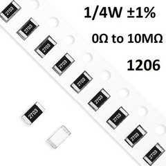 1/4W 0.25W 1206 SMD/SMT Resistors ±1%- Full Range of Values ( 0Ω to 10MΩ )