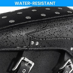 Motorcycle Saddlebags Studded Rivet 30L Water-Resistant PU Leather Quick-Release