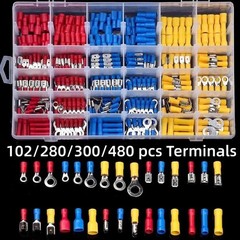 102/280/300/480PCS Wire Connector Kit Male Female Insulated Crimp Terminals Spad