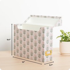 Flip Top File and Storage Box Printed Canvas Handcrafted Haven