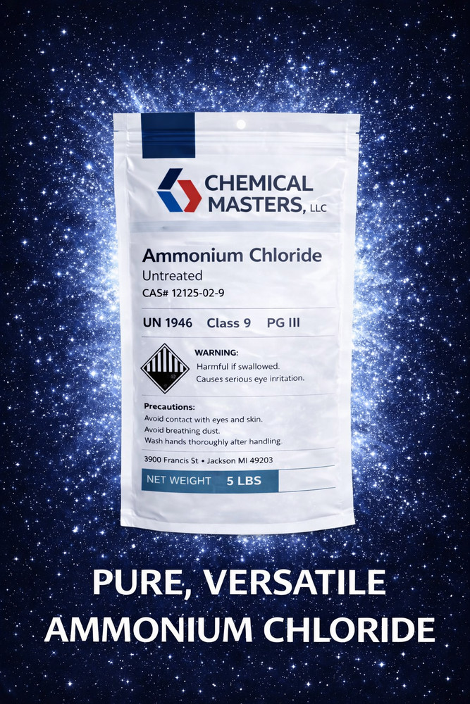 Ammonium Chloride 99%+ Pure – Industrial Grade – UN 1946 – Lab – Industrial