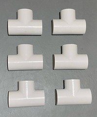 (Qty 6) Lasco 2-1/2″ PVC Slip Tee Schedule 40, 2.5″ Slip x Slip x Slip