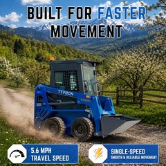 TYPHON STOMP 509 4WD Skid Steer Loader 1.4 Ton Kubota EPA w 2 Attachment Option
