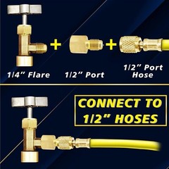 R134A Can Tap,Self-Sealing & Puncture Style AC Freon Tank Adapter Valve Core Rem