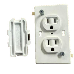 Wirecon Self-Contained Universal Duplex Receptacle White 15A 125V RV-Camper