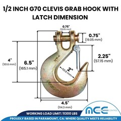 G70 5/16″ 3/8″ 1/2″ Tow Chain Clevis Slip Hook for Flatbed Truck Transport Chain