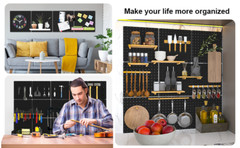 4 Pack Metal Pegboard Panels Black Pegboards Wall Organizer For Walls Home