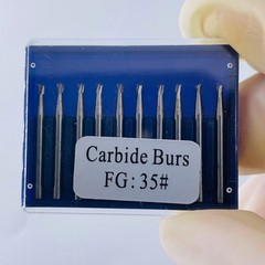 10Pc Dental Tungsten Carbide Inverted Cone FG-35/36/37 Burr High Speed Handpiece