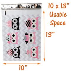 10×13″ Designer Owls, Cat’s Poly Mailers Combo Pack, Quality Shipping Envelopes!