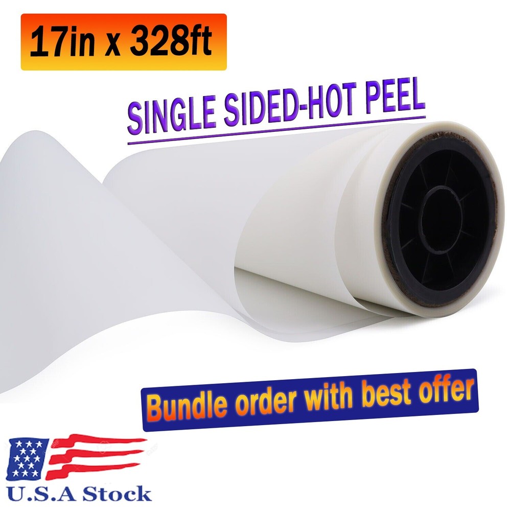 17″ x 328 FT DTF Transfer Film Premium Roll DTF Pet Film Hot Peel Single Side
