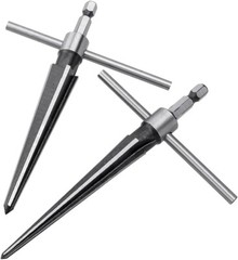 2Pcs T Handle Taper Reamer Tool Set 6 Fluted Chamfer Reaming 1/4 Inch Hex Shank
