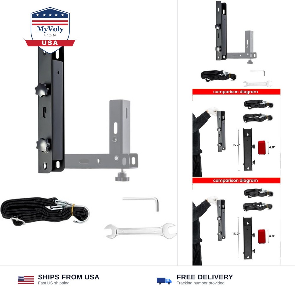Side Mount Trailer Ladder Rack, Foldable Heavy Duty Steel Rack with Strap​​, …